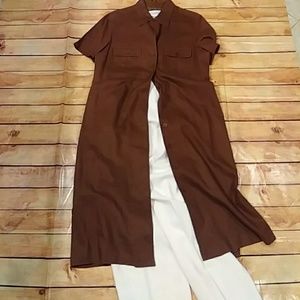Brown linen dress